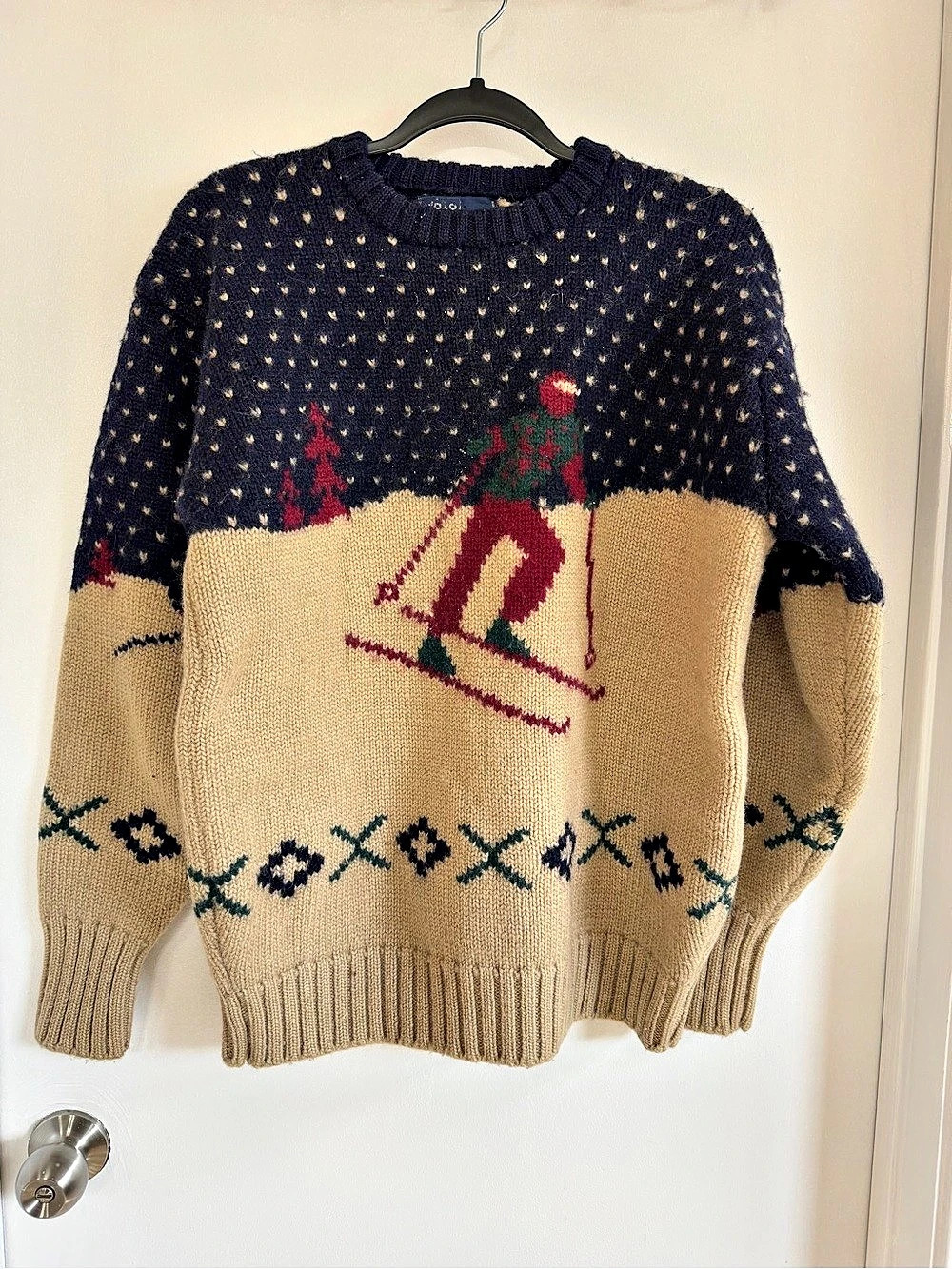 Polo Ralph Lauren Skier-Graphic Wool Sweater Brown & Black